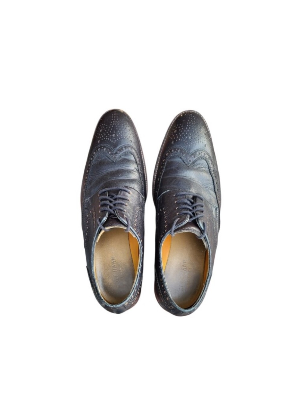 Cole Haan Lennox Wingtip Leather Black Oxford Derby Loafer Dress Shoe Men 9.5 - Picture 7 of 10